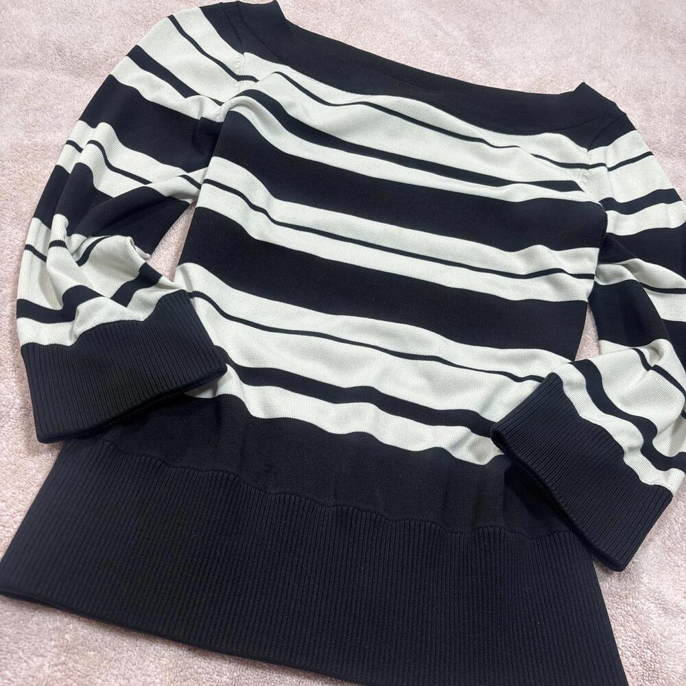 y2k striped structured wide neck top - Picture 4 of 6